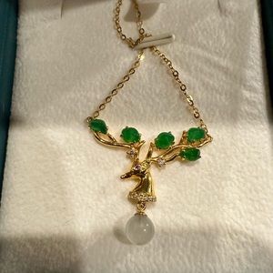 Brand new deer design with jade and gems